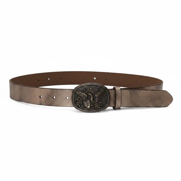 American Eagle Distressed Brown Leather Belt with Antique Eagle Buckle size 40 main image 9